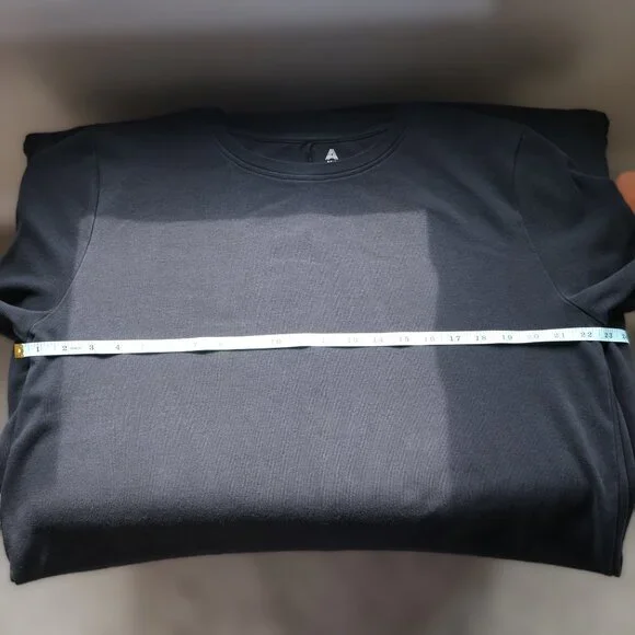 Able Maria Boxy Midi Dress Womens XL Black Cotton Closet Staple Travel - Picture 6 of 7